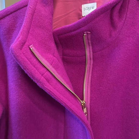 J. Crew Factory Women's Vibrant Pink Wool Coat - Picture 6 of 7